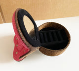 Craftuneed 1:6 Scale Doll Sofa Chair Silver Grey Glitter Heart Shaped Jewellery Box Organizer with Mirror