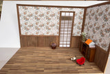 1:6 Scale Handmade Miniature Dollhouse Room Kit - Flat Pack Walnut Wooden Wall & Floor Scene
