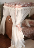 Craftuneed 1:6 miniature dollhouse Four Poster Bed Victorian Style Doll Wood Canopy Bed Furniture