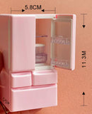 Craftuneed 1:12 Scale Miniature Double Door Refrigerator Freezer Drawers Mini Dollhouse Kitchen fridge prop