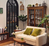 Craftuneed 1:6 Miniature Dark brown Display Cabinet Dollhouse Showcase Bookcase Wine Wood Cabinet Doll Furniture