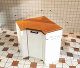 Craftuneed 1:12 Scale Miniature Dollhouse Kitchen L-Shape Cabinet Furniture with Sink Stove Corner Storage Units