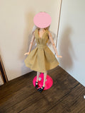 Craftuneed 1:6 miniature doll evening dress mini dollhouse V-Neck ball gown dress in Champagne Handmade