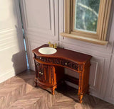 Craftuneed 1:12 Scale Doll Vanity Sink Cabinet Stool Bathtub Miniature Dollhouse Victorian Style Bathroom furniture