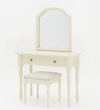 1:6 Scale Dollhouse Bedroom Furniture Miniature Wooden Bed Frame Mattress Bedside Cabinet Dressing Table with Mirror For Dolls Handmade Craftuneed