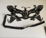 Bundle 4 Pcs Black Lace Masquerade Eye Mask & Sticker Set - Gothic, Cat Ears, Butterfly For Halloween, Party, Cosplay, Costume Accessories