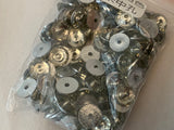 Craftuneed Job lot 16packs sew on flat base circle floral rhinestones silver tube beads