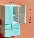 Craftuneed 1:12 Scale Miniature Double Door Refrigerator Freezer Drawers Mini Dollhouse Kitchen fridge prop