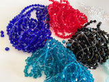 Craftuneed Bundle 1500pcs sew on crystal shape bicone beads 4mm royal blue red black lagoon blue pink green blue clear
