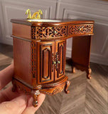 Craftuneed 1:12 Scale Doll Vanity Sink Cabinet Stool Bathtub Miniature Dollhouse Victorian Style Bathroom furniture
