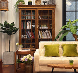 Craftuneed 1:6 Miniature Dark brown Display Cabinet Dollhouse Showcase Bookcase Wine Wood Cabinet Doll Furniture