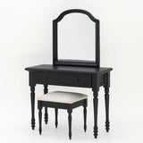 1:6 Scale Dollhouse Bedroom Furniture Miniature Wooden Bed Frame Mattress Bedside Cabinet Dressing Table with Mirror For Dolls Handmade Craftuneed