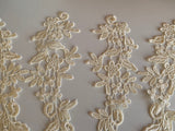 Craftuneed Bundle 6pcs champagne lace applique sew on embroidered floral lace motif patch