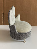 Craftuneed 1:6 Scale Doll Sofa Chair Silver Grey Glitter Heart Shaped Jewellery Box Organizer with Mirror