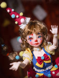 Craftuneed 1:6 Scale Circus Princess BJD Doll Dorina Clown Girl with Hand-Painted Face Makeup Colourful Costume Collectible