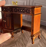 Craftuneed 1:12 Scale Doll Vanity Sink Cabinet Stool Bathtub Miniature Dollhouse Victorian Style Bathroom furniture