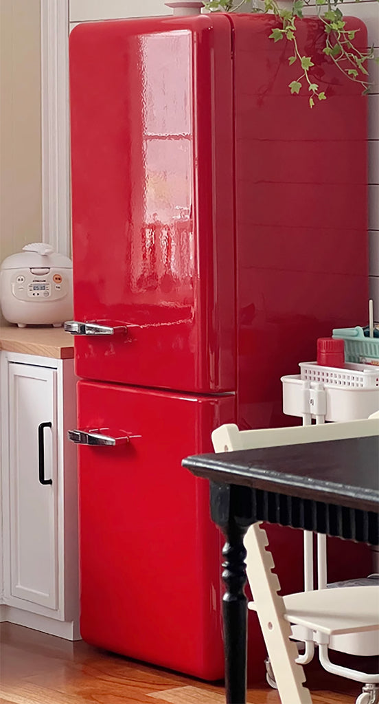 Craftuneed 1:6 miniature dollhouse double door refrigerator mini doll fridge furniture