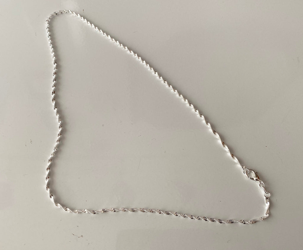 Craftuneed 2 X 925 silver necklace jewellery finding making 44cm water wave necklace chain