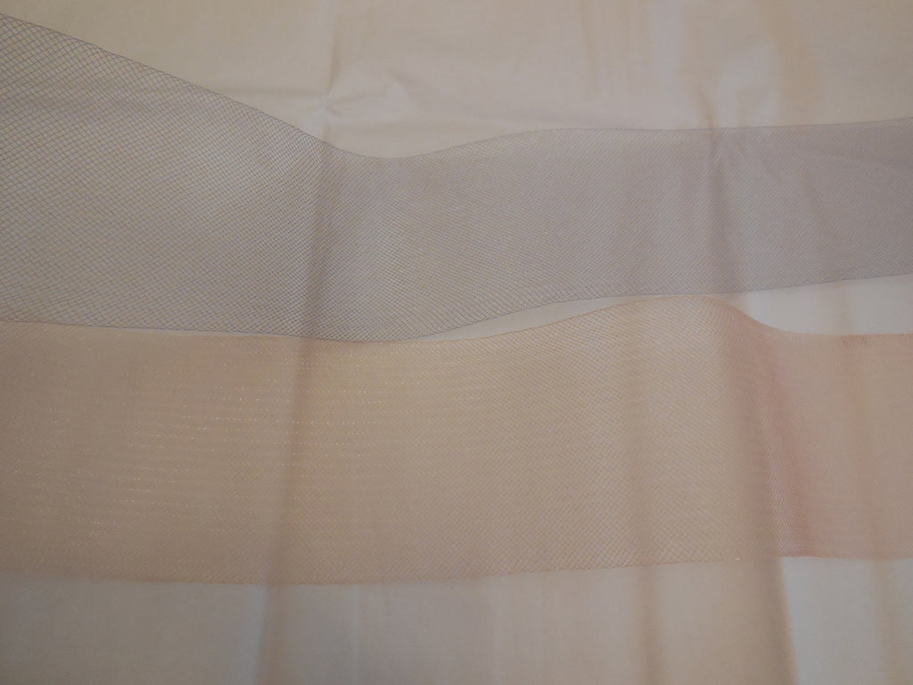 8cm Wide Orange Peach OR Grey Crinoline horse hair braid flexible sinamay millinery hat trim.