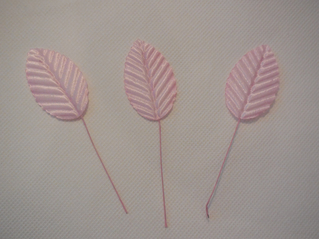 5 pieces pink Fabric rose leaves millinery hat diy leaves hair accessory leaves