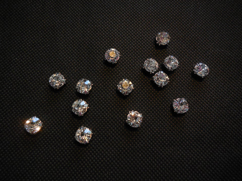 20pcs Silver sew on Rhinestones Bridal Wedding Sewing beads Any purpose diy 8mm