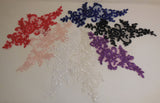 A Bridal wedding floral lace applique sewing tulle lace motif . Various colours