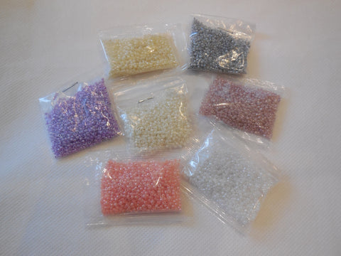 10g sew on Bridal Wedding Round seed beads Any purpose diy 2mm various colours