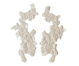 Craftuneed A Mirror pair ivory floral lace appliques sew on cotton embroidered on tulle lace motif patch