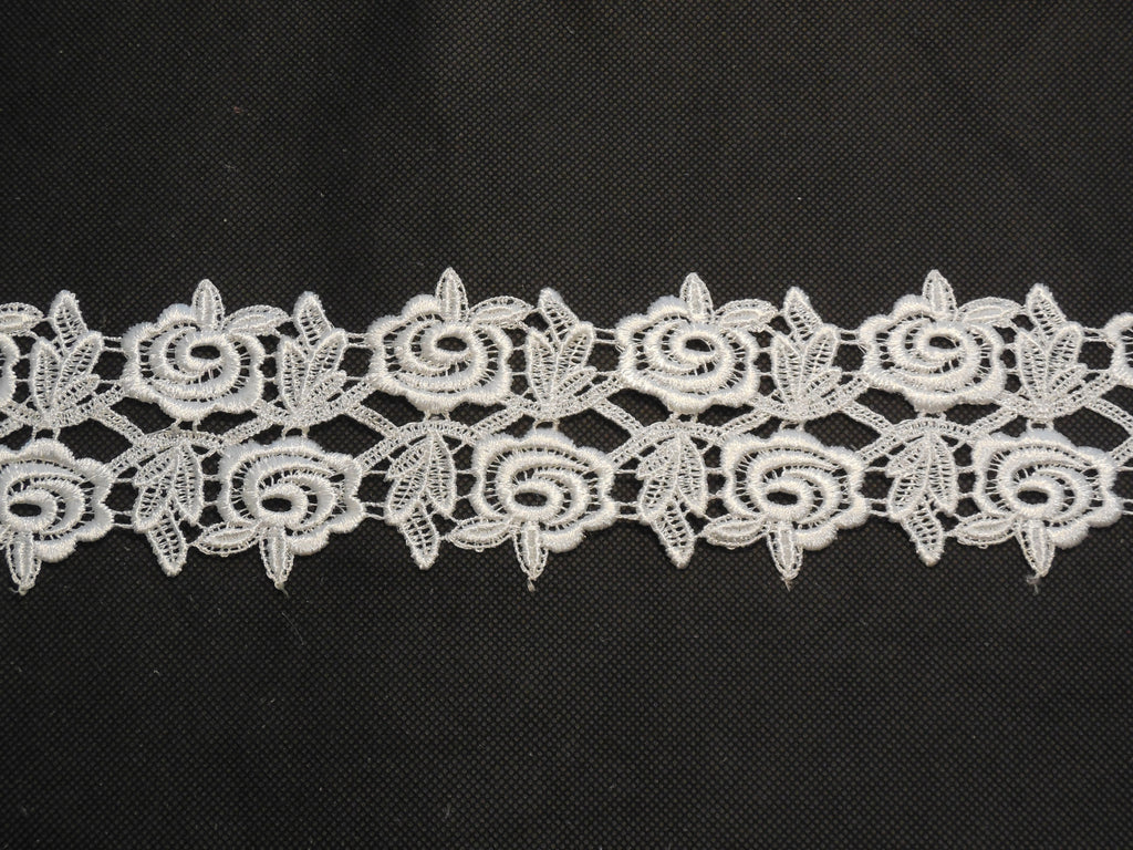 Off White Floral lace trim / dress hemming trim in 217cm length is for sale