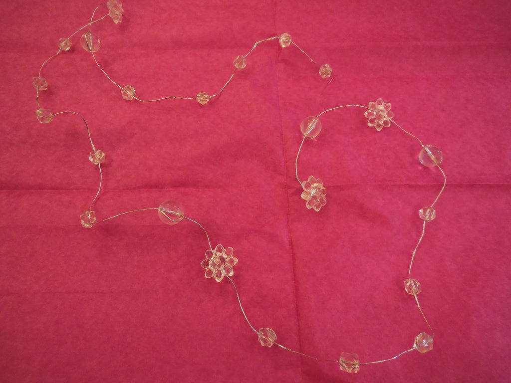 A meter transparent floral and round beads trimming wire for jewellery craft diy