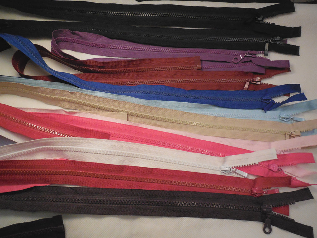 Chunky Open Ended zip plastic teeth choice of 12 colours in 70cm zipper length