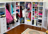 1:6 Scale Miniature Wardrobe Closet with Full-Length Mirror | Flat Pack Dollhouse Furniture