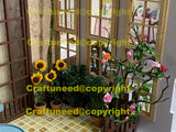 Craftuneed 1:6 miniature handmade doll garden chair table sunflower plant pot tree street light furniture