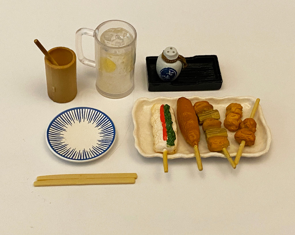 Craftuneed 1:6 miniature dollhouse mini assorted Japanese restaurant sushi food and drink props for Barbie doll