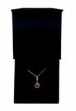 Craftuneed women purple crystal pendant necklace 18K rose gold plated necklace gift