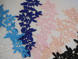 A bridal floral lace Applique / cotton lace motif is for sale.various colours sold by piece