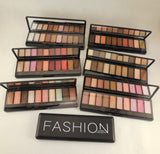 Professional 10 colours eyeshadow palette eye shadows makeup kit with two brushes and a mirror