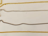 Craftuneed job lot 4pcs alloy curb chain jewellery finding craft making thickness 0.6mm and 0.35mm silver and gold colour each chain 1meter