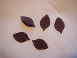 5 leaves Dark Purple Chiffon leaves bridal wedding accessory diy leaves2.8x1.6cm