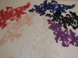 A Bridal wedding floral lace applique sewing tulle lace motif . Various colours