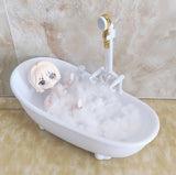 Craftuneed 1:6 full length stand mirror bath tub bath shower mixer tap for barbie doll miniature dollhouse furniture props