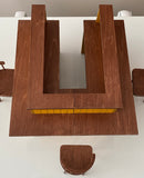 Craftuneed 1:6 miniature dollhouse handmade Japanese sushi restaurant bar table chair for barbie doll furniture