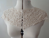 A piece of dark ivory cotton floral lace collar applique ivory collar sewing lace motif is for sale.
