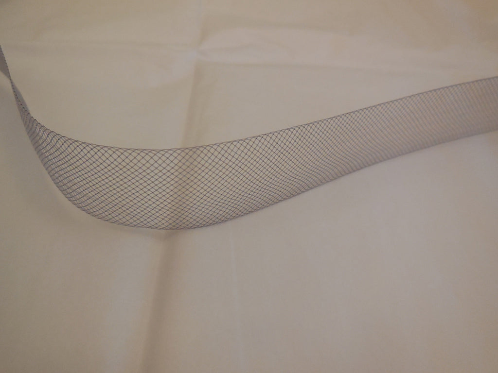 2.5cm Wide Grey Crinoline horse hair braid flexible sinamay millinery hat trim.