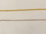 Craftuneed job lot 4pcs alloy curb chain jewellery finding craft making thickness 0.6mm and 0.35mm silver and gold colour each chain 1meter