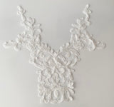 Craftuneed Bridal wedding floral beads lace applique sew on sequins lace motif dress patch