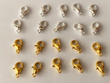 Craftuneed 20 pcs lobster clasps fastening fasteners jewellery craft making findings 10mm in silver colour and gold colour