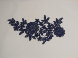 A floral cotton lace applique / dress sewing lace motif is for sale. various colours