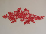A Bridal wedding floral lace applique sewing tulle lace motif . Various colours