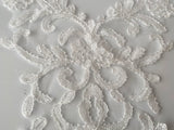 Craftuneed Bridal wedding floral beads lace applique sew on sequins lace motif dress patch